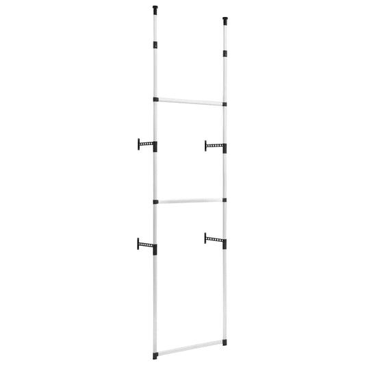 321105 vidaXL Telescopic Wardrobe System with Rods Aluminium