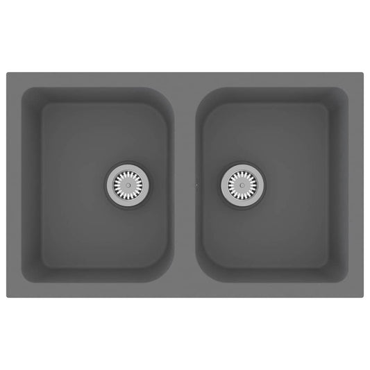 vidaXL Kitchen Sink Grey 76 x 48 x 30 cm Granite