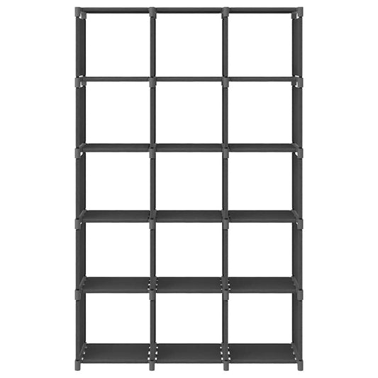 322620 vidaXL 15-Cube Display Shelf Grey 103x30x175,5 cm Fabric