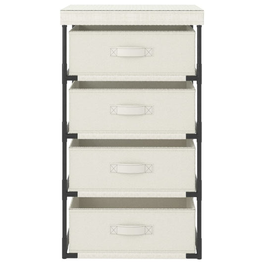 vidaXL Storage Rack with 4 Fabric Baskets Steel Cream