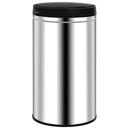 322695 vidaXL Automatic Sensor Dustbin 60 L Stainless Steel