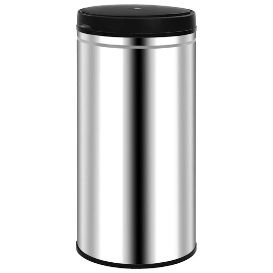 322696 vidaXL Automatic Sensor Dustbin 70 L Stainless Steel