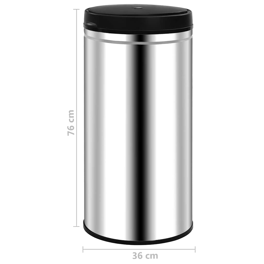 322696 vidaXL Automatic Sensor Dustbin 70 L Stainless Steel