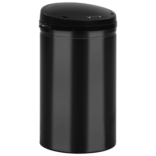 322699 vidaXL Automatic Sensor Dustbin 40 L Carbon Steel Black
