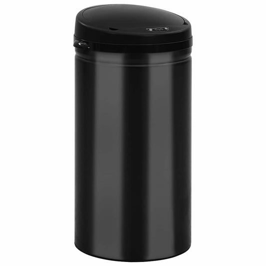 322700 vidaXL Automatic Sensor Dustbin 50 L Carbon Steel Black