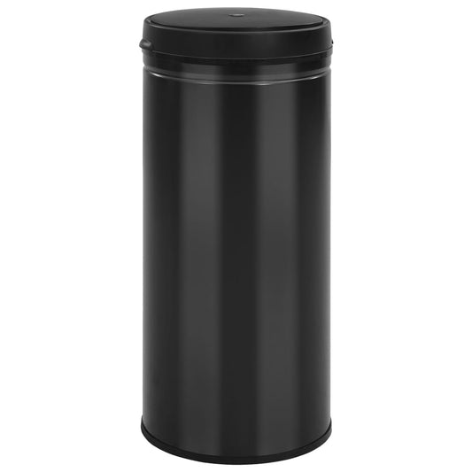 322703 vidaXL Automatic Sensor Dustbin 80 L Carbon Steel Black