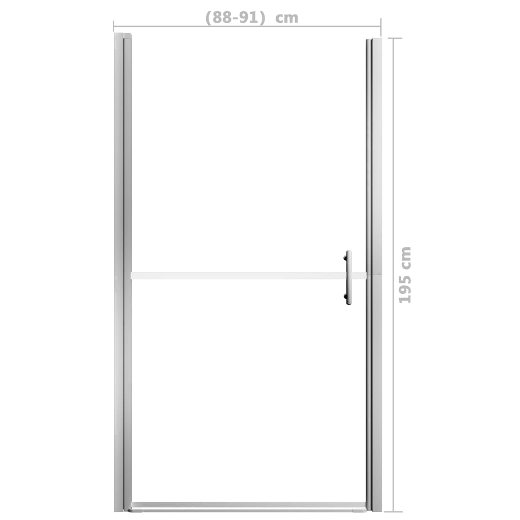 vidaXL Shower Door Tempered Glass 91x195 cm