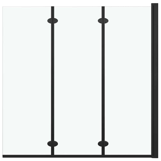 147191 vidaXL Folding Shower Enclosure 3 Panels ESG 130x138 cm Black