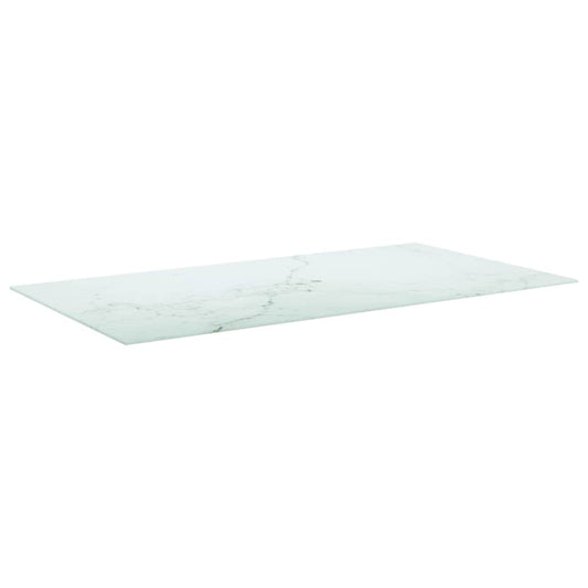322260 vidaXL Table Top White 120x65 cm 8mm Tempered Glass with Marble Design