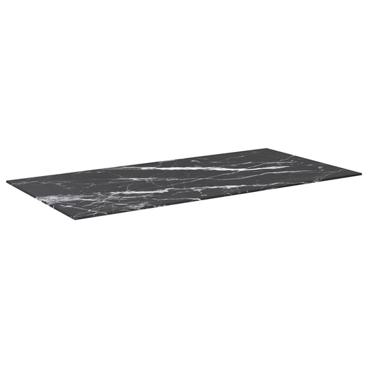 322274 vidaXL Table Top Black 100x50 cm 6mm Tempered Glass with Marble Design