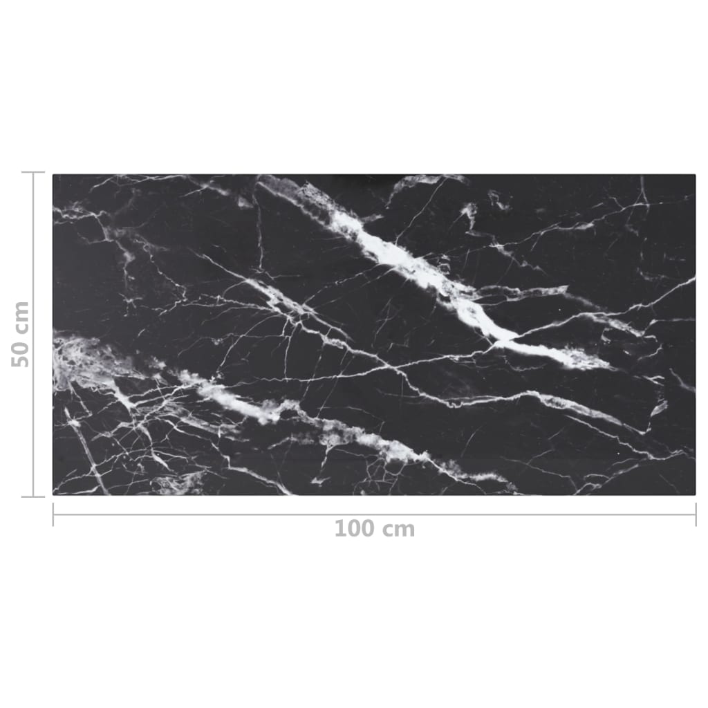 vidaXL Table Top | Black | Tempered glass | 100x50 cm | Durable | Table Top