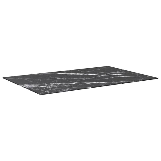 322275 vidaXL Table Top Black 100x62 cm 8mm Tempered Glass with Marble Design