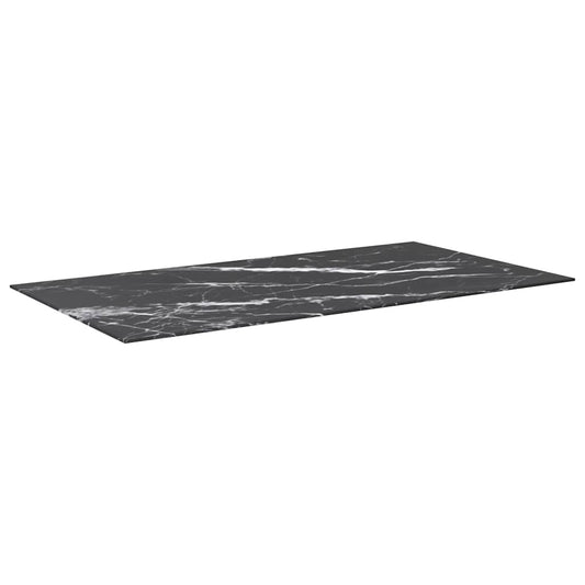 322276 vidaXL Table Top Black 120x65 cm 8mm Tempered Glass with Marble Design