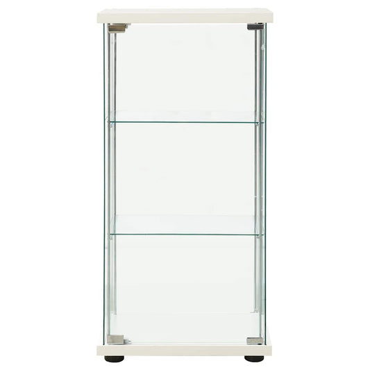 vidaXL Storage Cabinet | White and transparent | Tempered glass, Engineered wood
