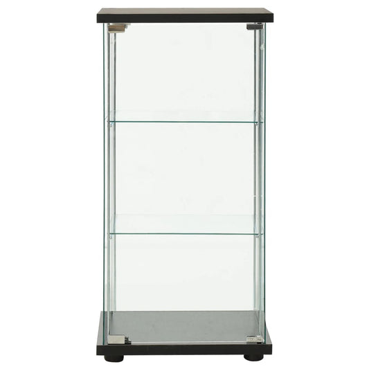 vidaXL Storage Cabinet | Black and Clear | Toughened Glass and Engineered Wood