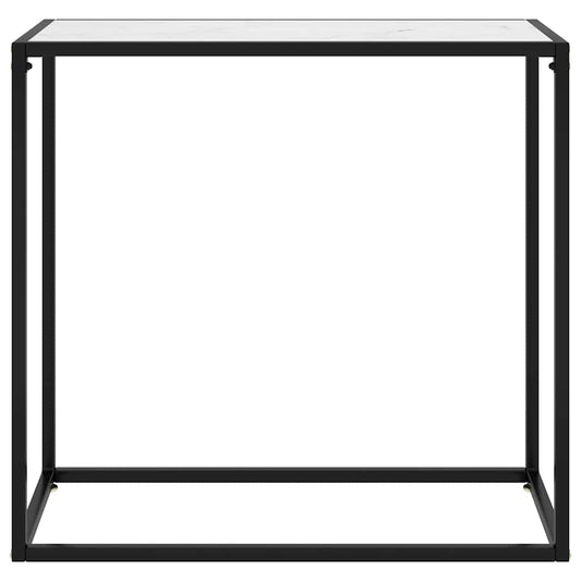 322809 vidaXL Console Table White 80x35x75 cm Tempered Glass