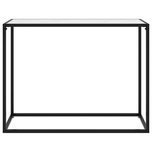 322813 vidaXL Console Table White 100x35x75 cm Tempered Glass