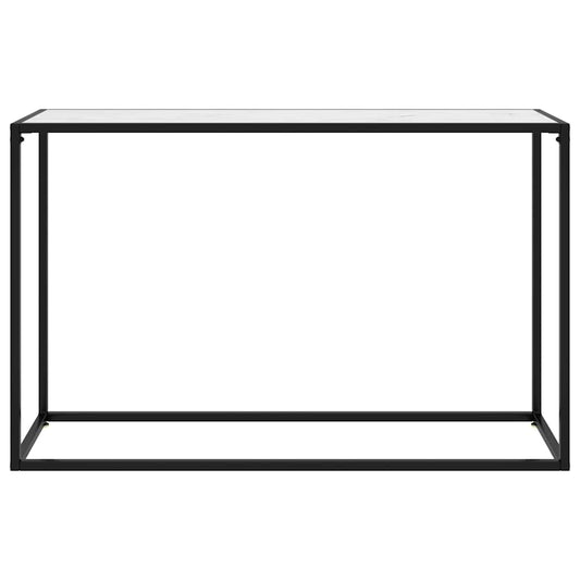 322817 vidaXL Console Table White 120x35x75 cm Tempered Glass