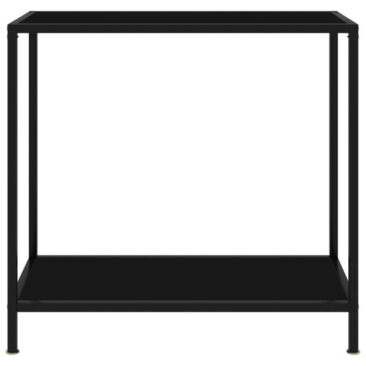 vidaXL Console Table | Black | Tempered Glass & Powder-Coated Steel | Medium