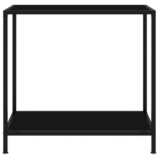 322832 vidaXL Console Table Black 80x35x75 cm Tempered Glass