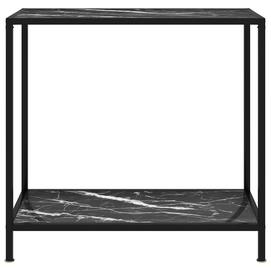 322834 vidaXL Console Table Black 80x35x75 cm Tempered Glass