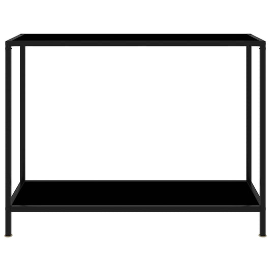 322836 vidaXL Console Table Black 100x35x75 cm Tempered Glass
