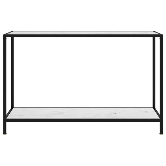 322841 vidaXL Console Table White 120x35x75 cm Tempered Glass