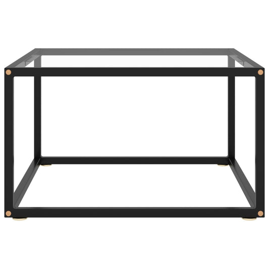 vidaXL Coffee Table Black with Tempered Glass 60x60x35 cm