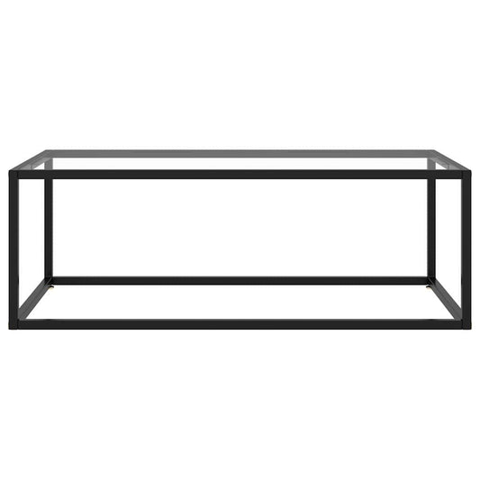 322879 vidaXL Coffee Table Black with Tempered Glass 100x50x35 cm