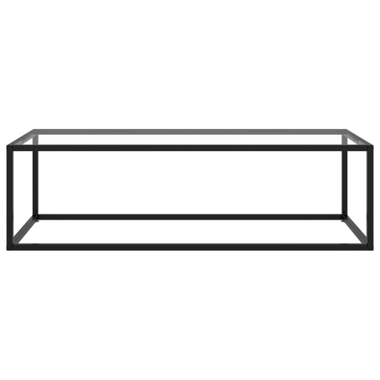 vidaXL Coffee Table Black with Tempered Glass 120x60x35 cm