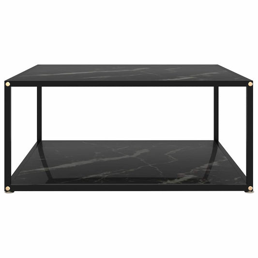322895 vidaXL Coffee Table Black 80x80x35 cm Tempered Glass