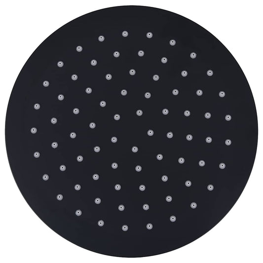 vidaXL Rain Shower Head Stainless Steel 20 cm Round Black