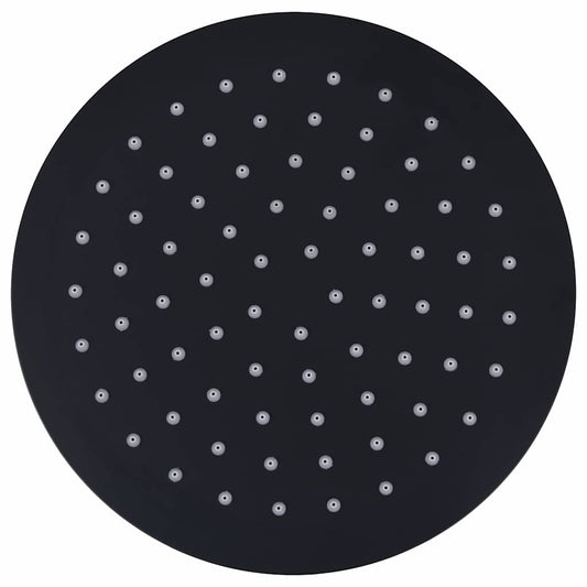 vidaXL Rain Shower Head Stainless Steel 20 cm Round Black