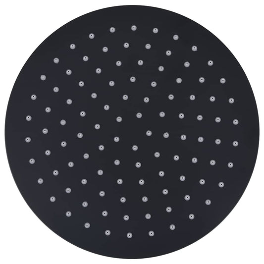vidaXL Rain Shower Head Stainless Steel 25 cm Round Black