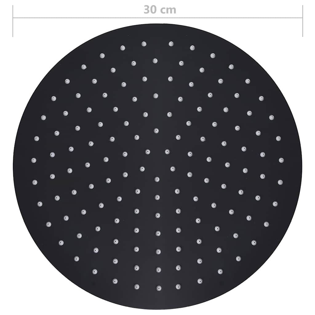 147692 vidaXL Rain Shower Head Stainless Steel 30 cm Round Black