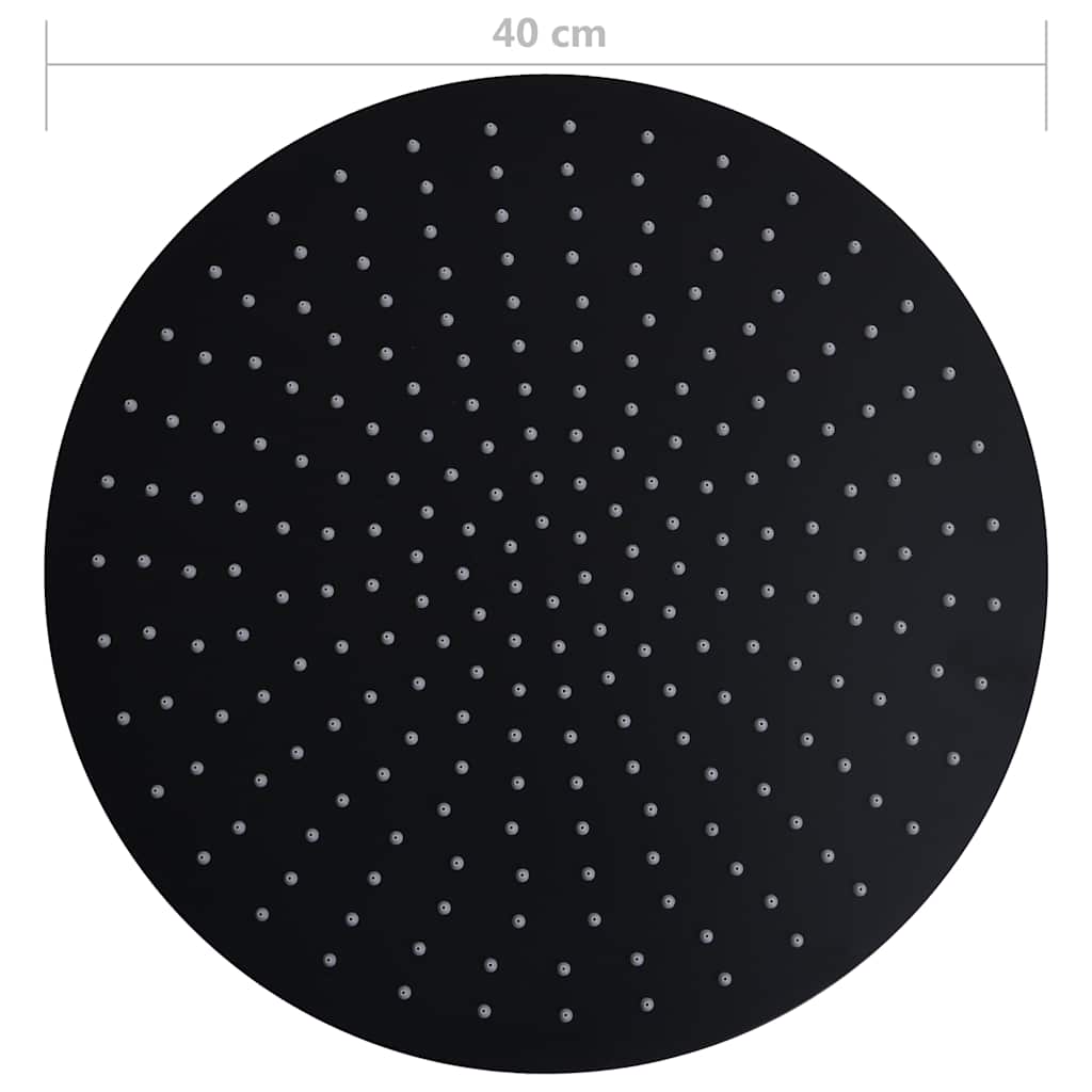 147693 vidaXL Rain Shower Head Stainless Steel 40 cm Round Black