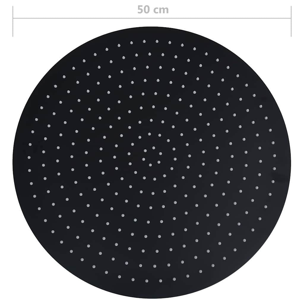 vidaXL Rain Shower Head Stainless Steel 50 cm Round Black