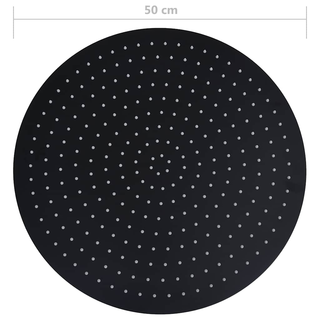 147694 vidaXL Rain Shower Head Stainless Steel 50 cm Round Black