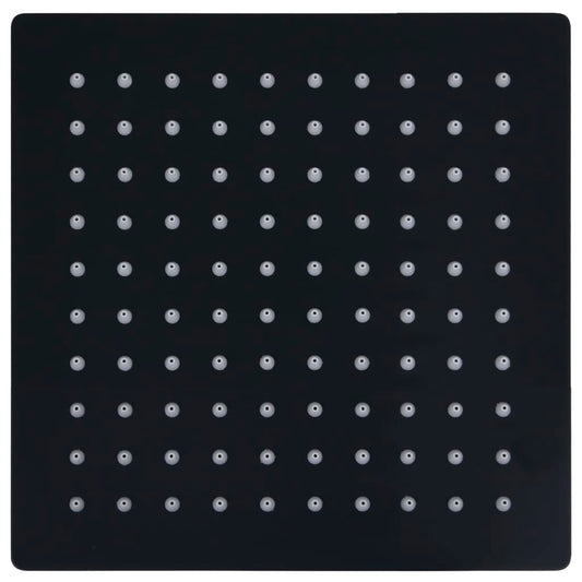 vidaXL Rain Shower Head Stainless Steel 20x20 cm Square Black