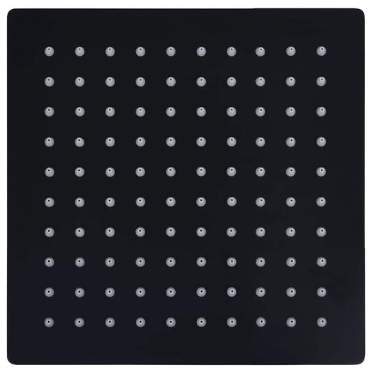 vidaXL Rain Shower Head Stainless Steel 20x20 cm Square Black