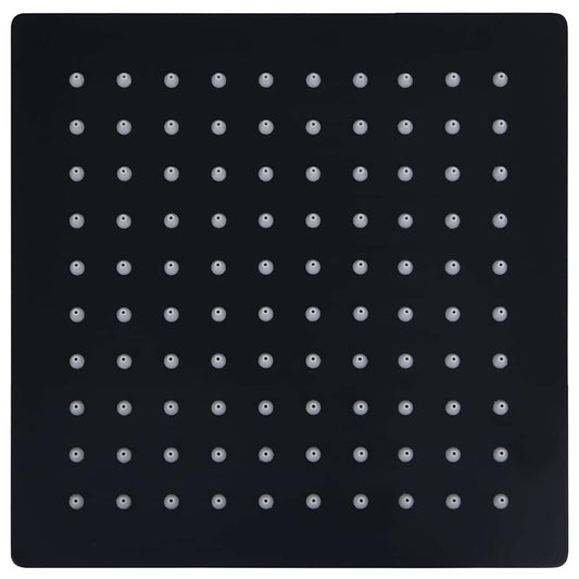 147695 vidaXL Rain Shower Head Stainless Steel 20x20 cm Square Black