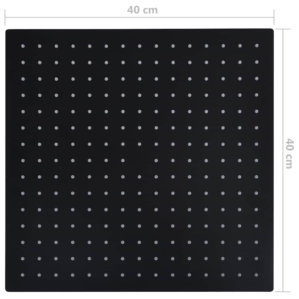 vidaXL Rain Shower Head Stainless Steel 40x40 cm Square Black