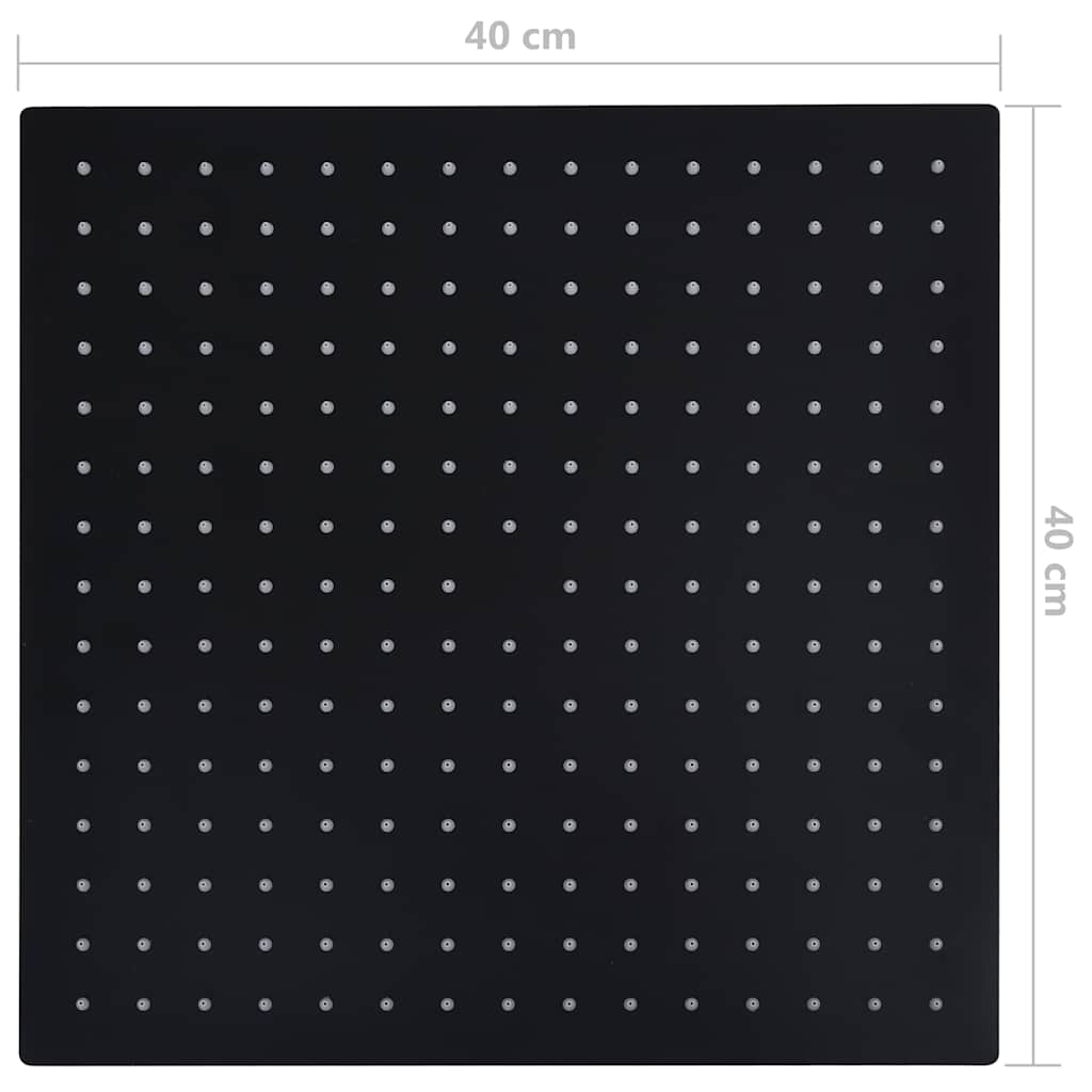 147698 vidaXL Rain Shower Head Stainless Steel 40x40 cm Square Black