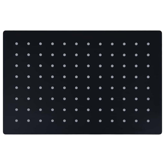 vidaXL Rain Shower Head Stainless Steel 30x20 cm Rectangular Black