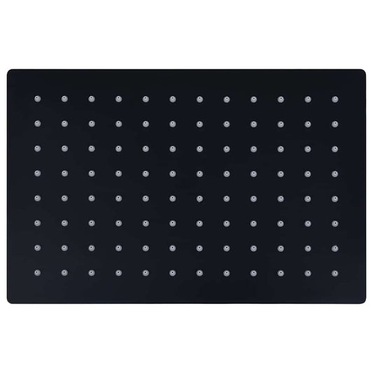 vidaXL Rain Shower Head Stainless Steel 30x20 cm Rectangular Black