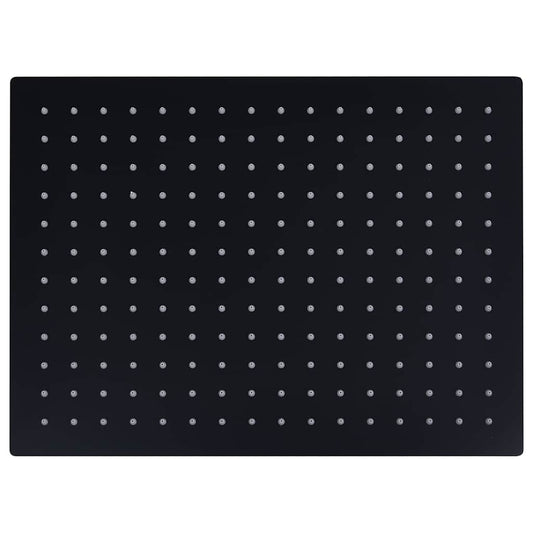 vidaXL Rain Shower Head Stainless Steel 40x30 cm Rectangular Black