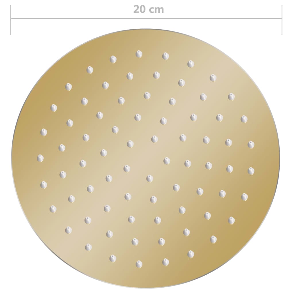 vidaXL Rain Shower Head Stainless Steel 20 cm Round Gold