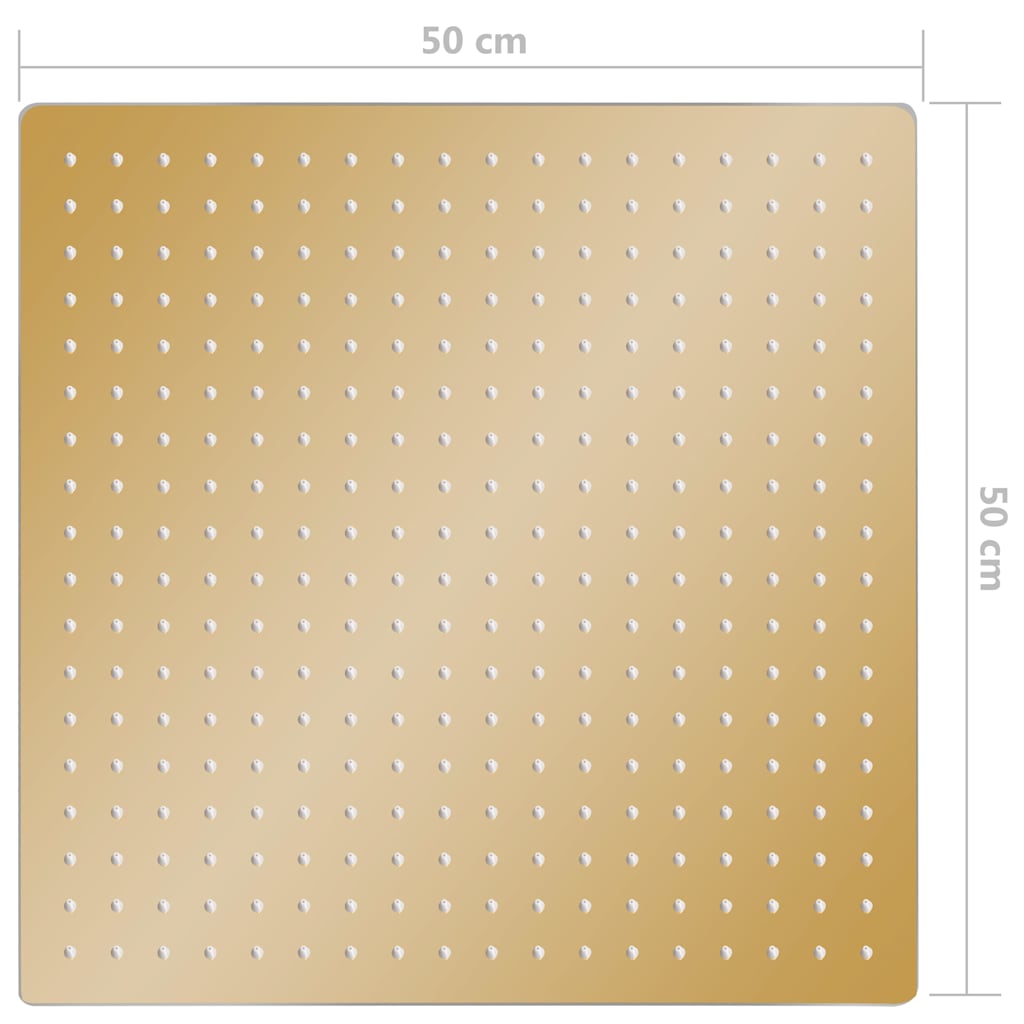 vidaXL Rain Shower Head Stainless Steel 50x50 cm Square Gold