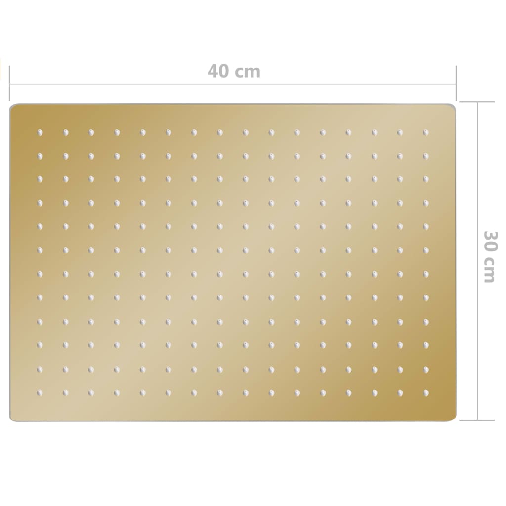 147714 vidaXL Rain Shower Head Stainless Steel 40x30 cm Rectangular Gold