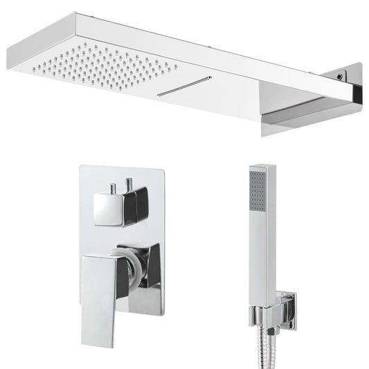 147725 vidaXL Shower System Stainless Steel 201 Silver
